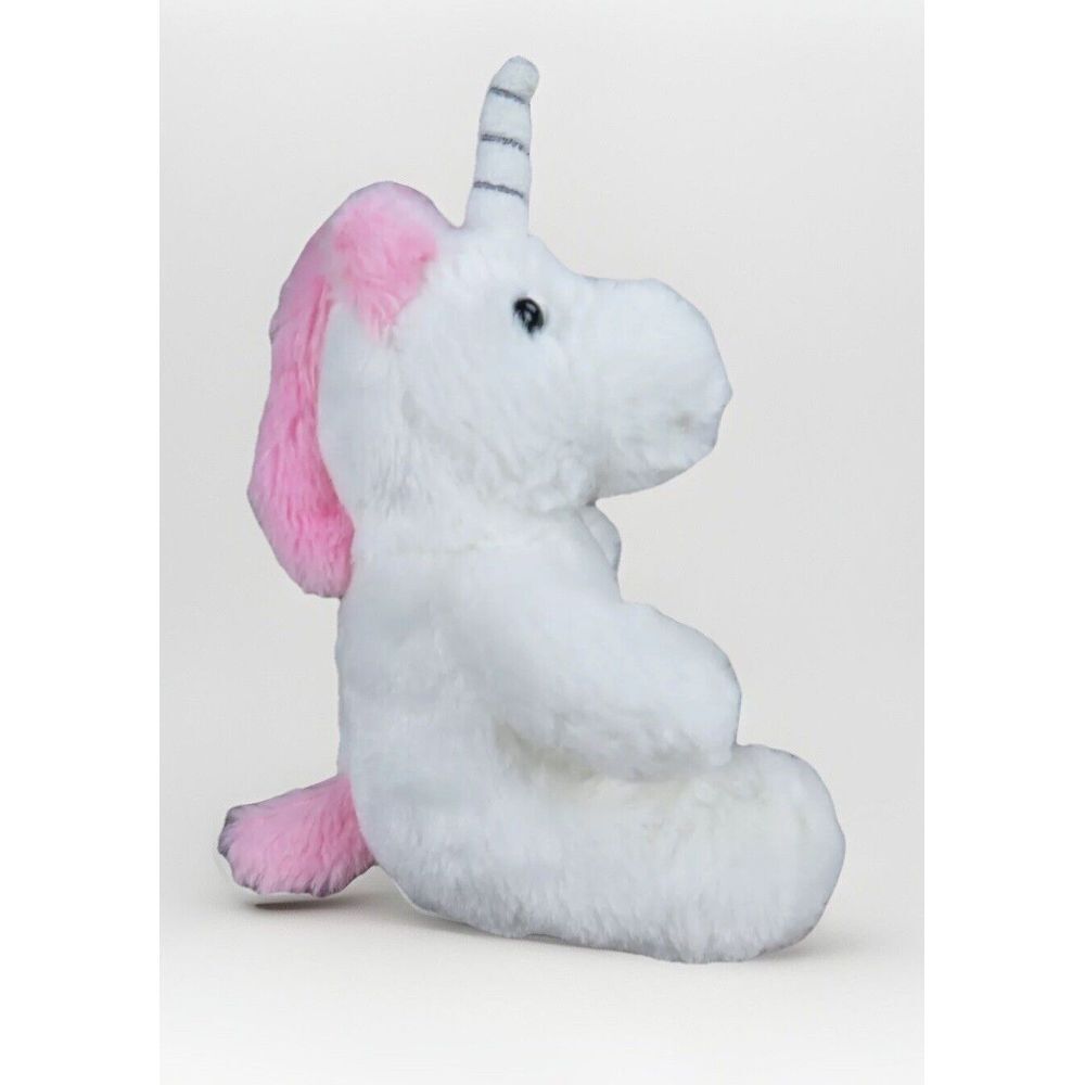 Unicorn Plush White With Pink Mane‎ Stuffed Animal Small Sitting New